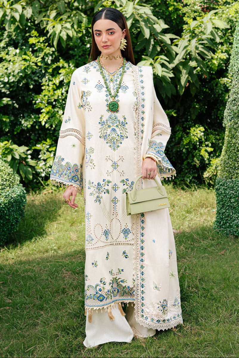 3-Piece Luxury Embroidered Cotton Suit with Embroidered Chiffon Dupatt – M Hassan Trader USA