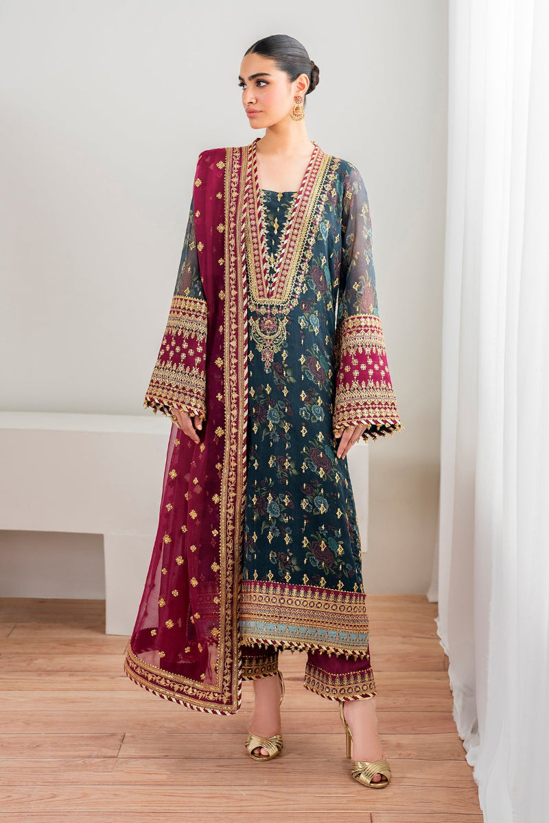 3  Piece Stitched Chiffon and silk suit