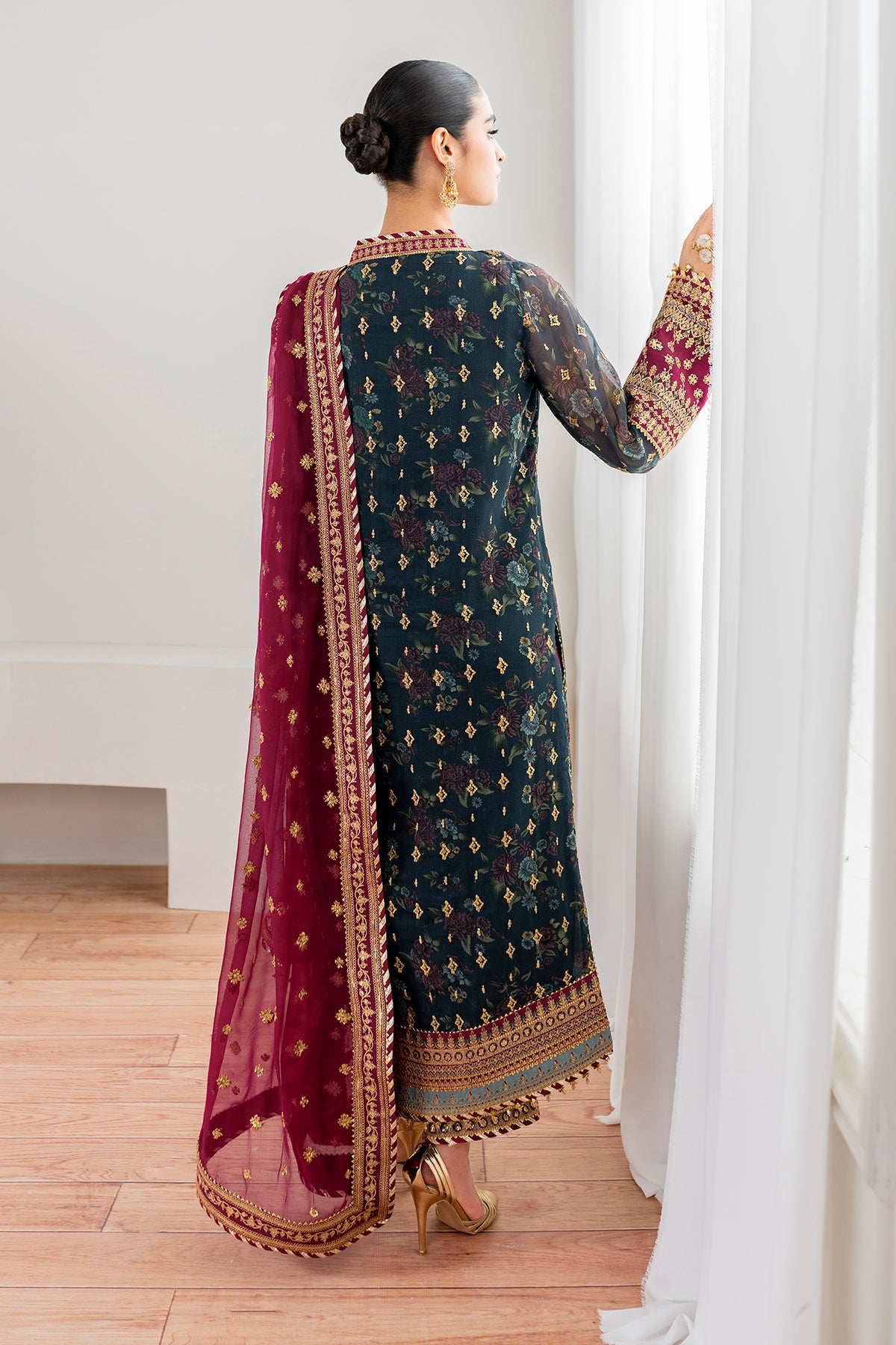 3  Piece Stitched Chiffon and silk suit