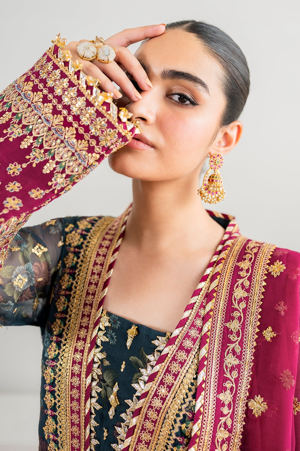3  Piece Stitched Chiffon and silk suit