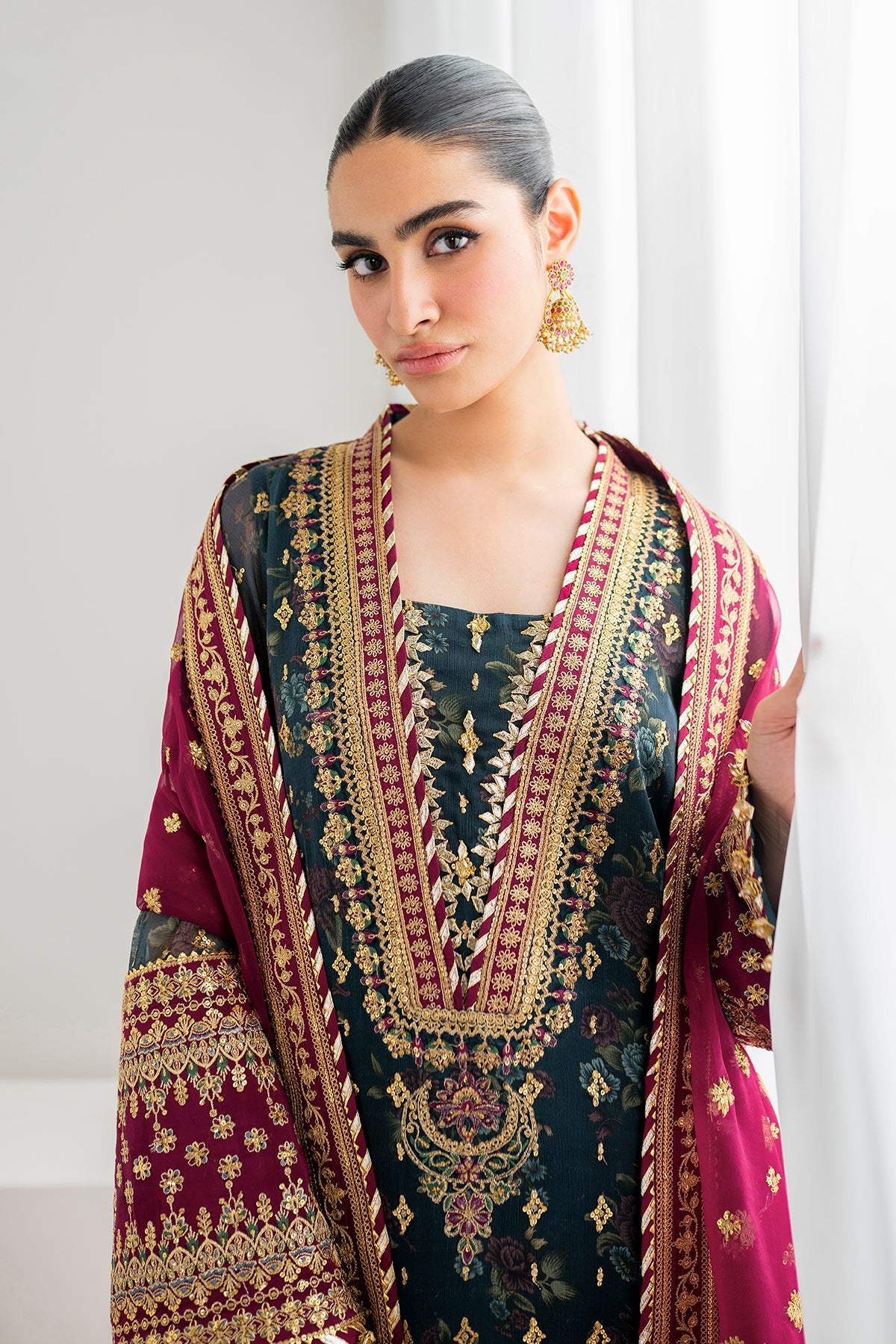 3  Piece Stitched Chiffon and silk suit