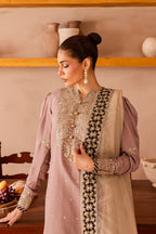 3 Piece Stitched Raw Silk Drees
