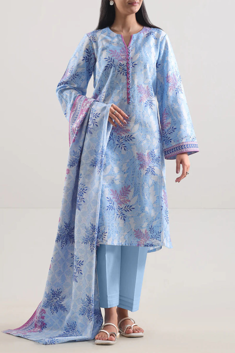 03-Piece Printed Lawn Suit - Ready To Wear