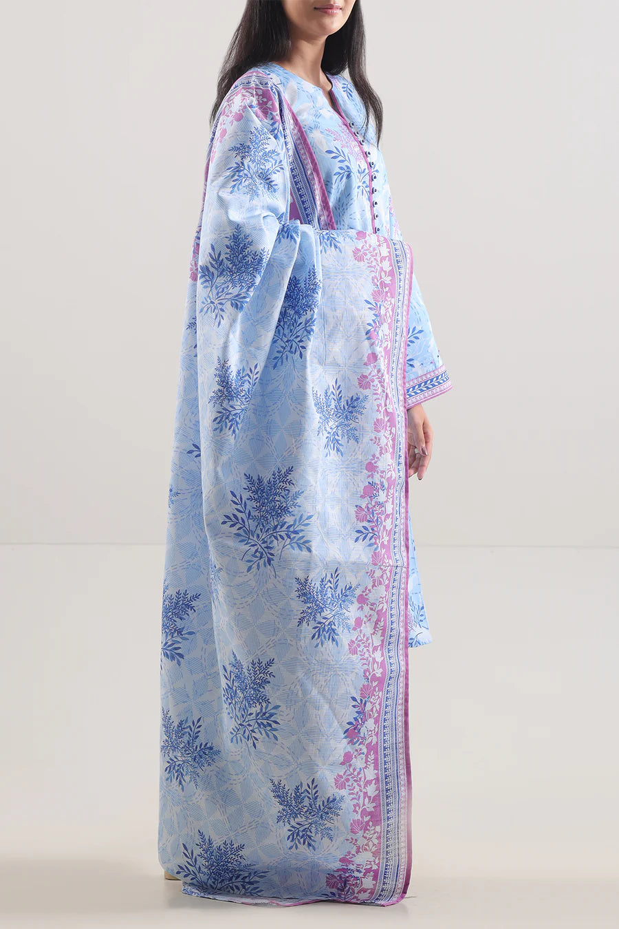 03-Piece Printed Lawn Suit - Ready To Wear