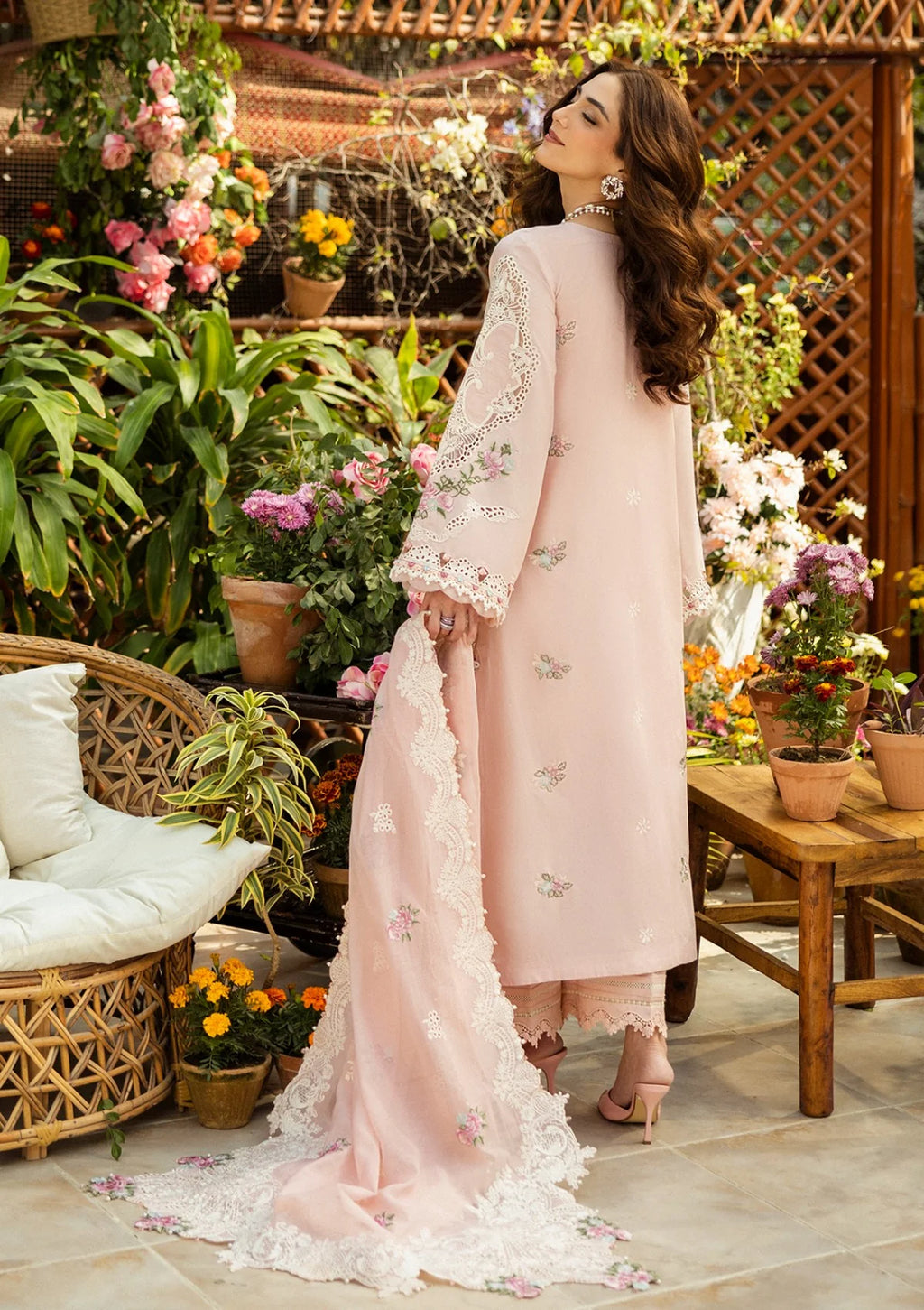 03-Piece Cotton Suit With Embroidery - Ready TO Wear
