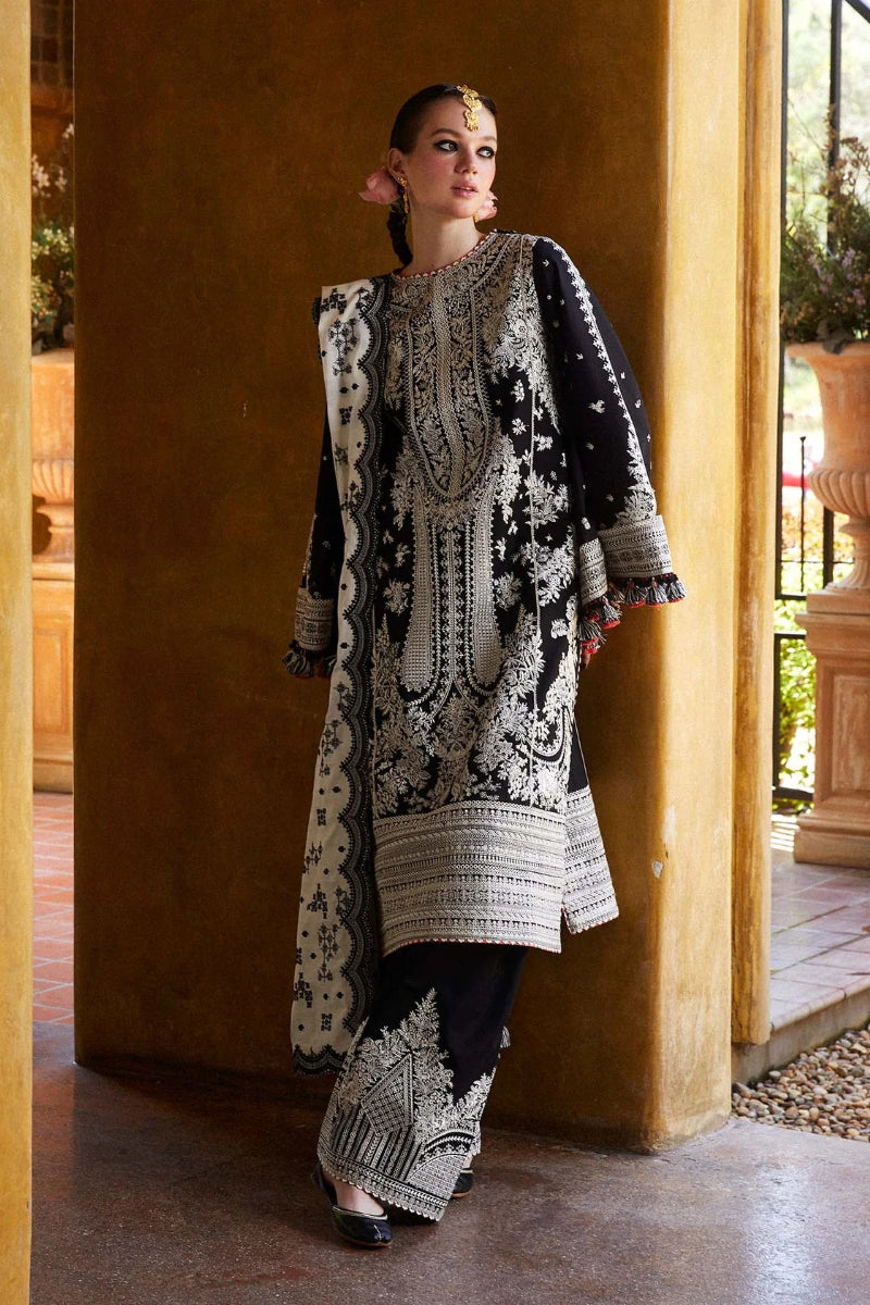 03-Piece Cotton Suit With Embroidery - Ready To Wear