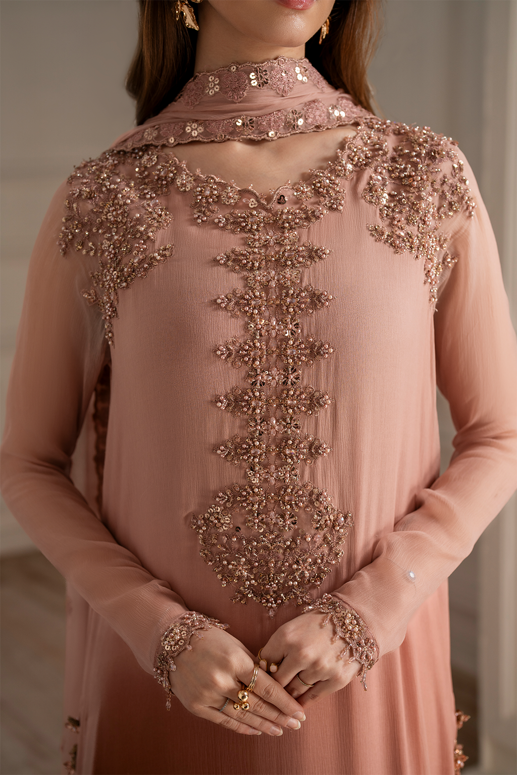 Iznik Luxury Formals Chiffon & Malai 3-Piece Suit