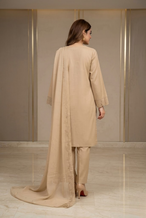 03-Piece Chikankari Embroidered Suit | Ready To Wear