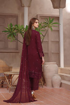 CRIMSON  Chiffon Suit with Malai Trouser  stitched