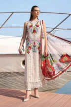 Blossom Luxe: 3-Piece Floral Embroidered Silk Dress