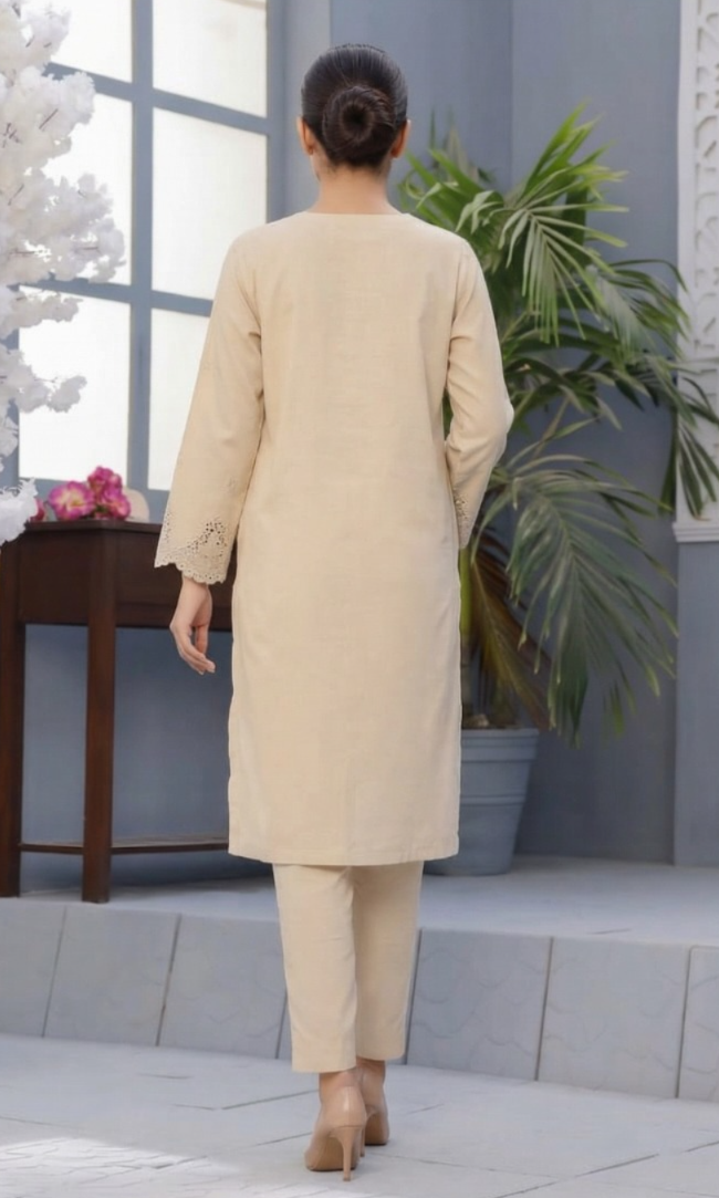 02-Piece Lawn Suit With Embroidery - Ready To Wear