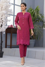 02-Piece Lawn Suit With Embroidery - Ready To Wear
