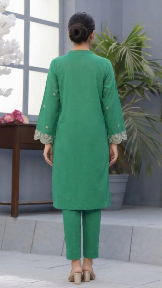 02-Piece Lawn Suit With Embroidery - Ready To Wear