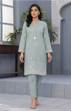 02-Piece Lawn Suit With Embroidery - Ready To Wear