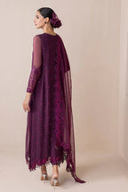 3 Piece Stitched Chiffon & Organza suit - Ready  to Wear