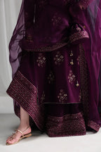 3 Piece Stitched Raw silk   suit - Ready to Wear