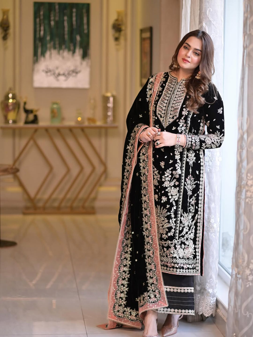 03-Piece Heavy Embroidered Cotton Suit - Ready To Wear