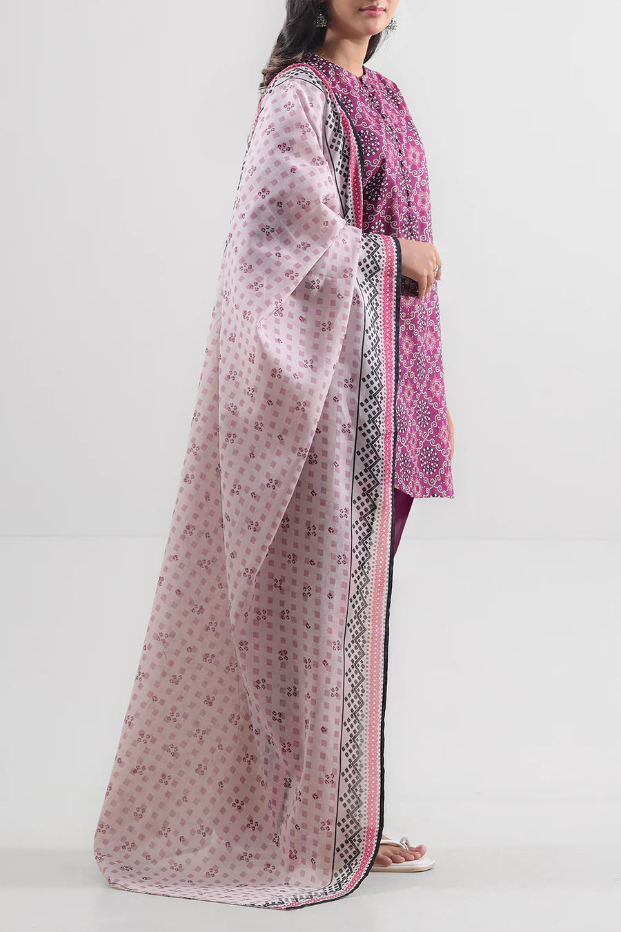 03-Piece Printed Lawn Suit - Ready To Wear