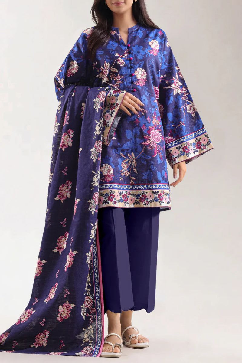 03-Piece Printed Lawn Suit - Ready To Wear