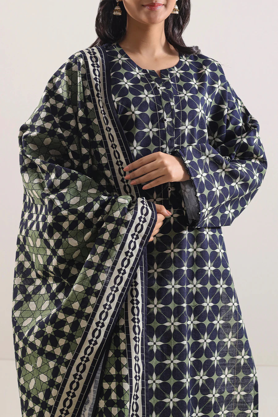 03-Piece Printed Lawn Suit - Ready To Wear