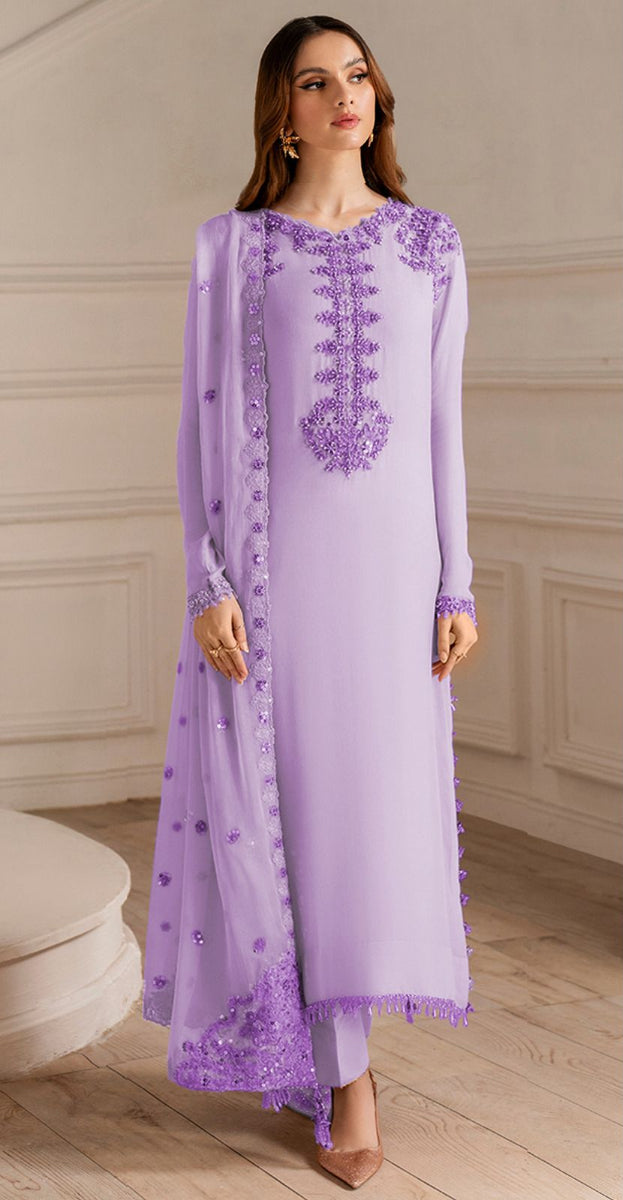 Iznik Luxury Formals Chiffon & Malai 3-Piece Suit