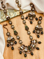Elegant Long Mala Necklace Set with Mother of Pearl