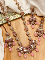 Elegant Long Mala Necklace Set with Mother of Pearl