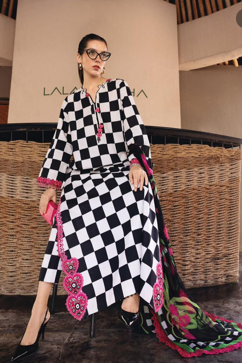03-Piece Embroidered Printed Lawn Suit- Ready To Wear