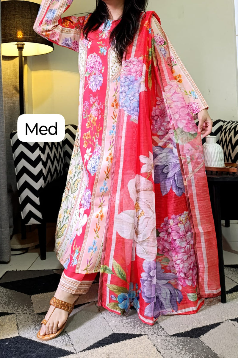 03-Piece Swiss Lawn Suit - Ready To Wear
