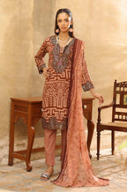 03-Piece Printed Lawn Suit - Ready To Wear