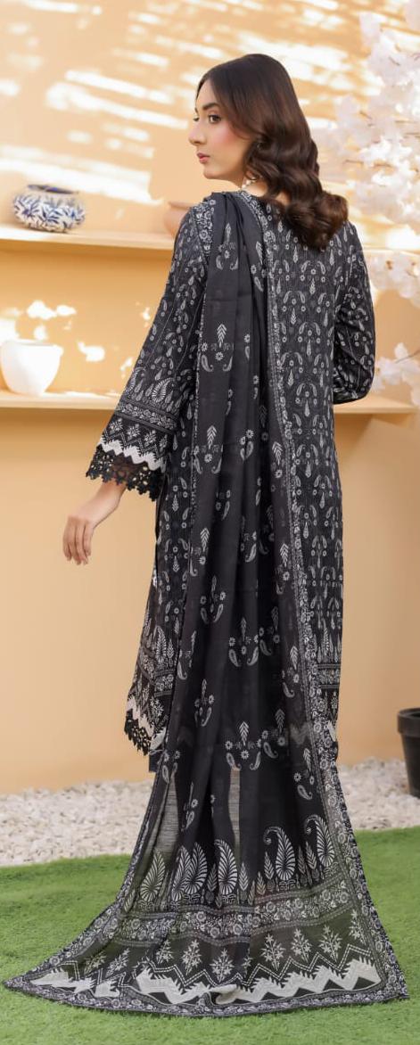 03-Piece Lawn Suit With Embroidery - Ready To Wear