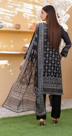03-Piece Lawn Suit With Embroidery - Ready To Wear