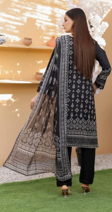 03-Piece Lawn Suit With Embroidery - Ready To Wear
