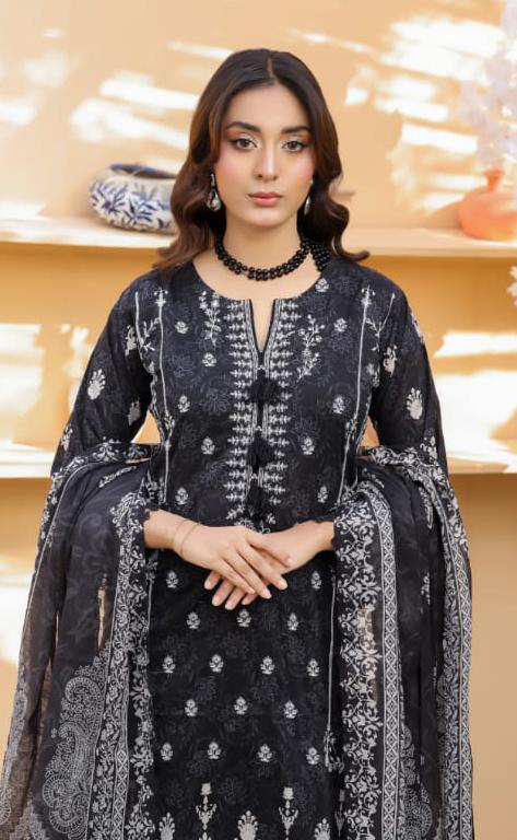 03-Piece Lawn Suit With Embroidery - Ready To Wear