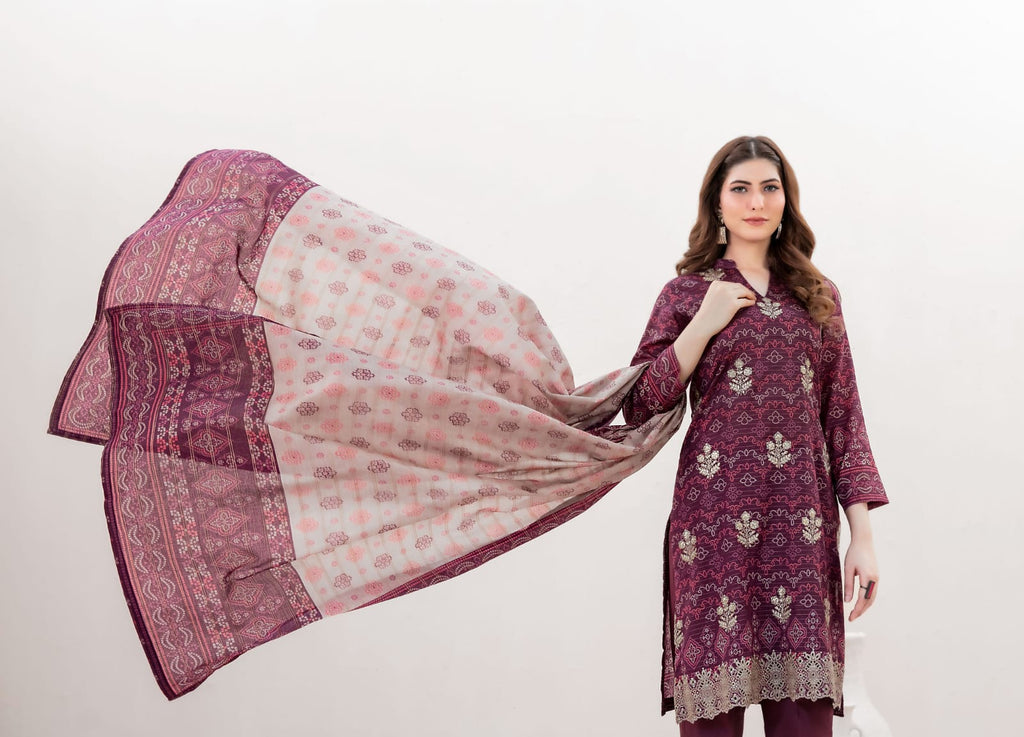 03-Piece Printed Lawn Sit - Ready To Wear