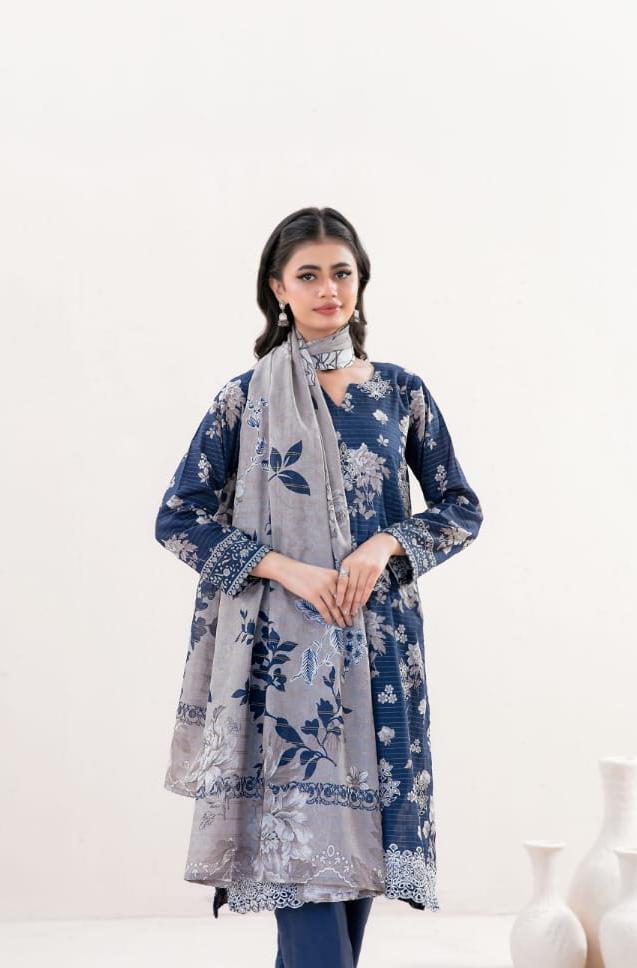 03-Piece Printed Lawn Sit - Ready To Wear