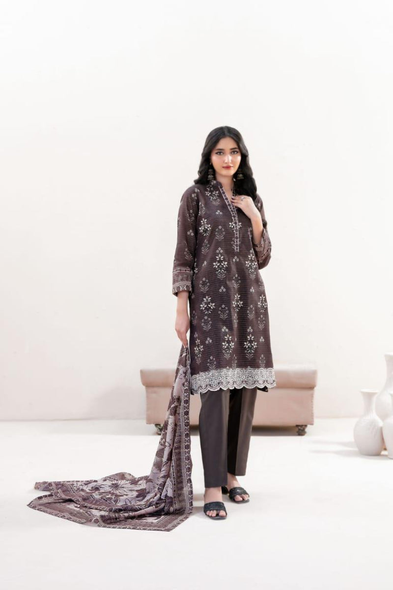 03-Piece Printed Lawn Sit - Ready To Wear