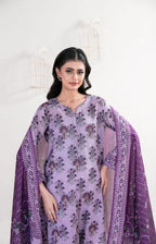 03-Piece Printed Lawn Sit - Ready To Wear