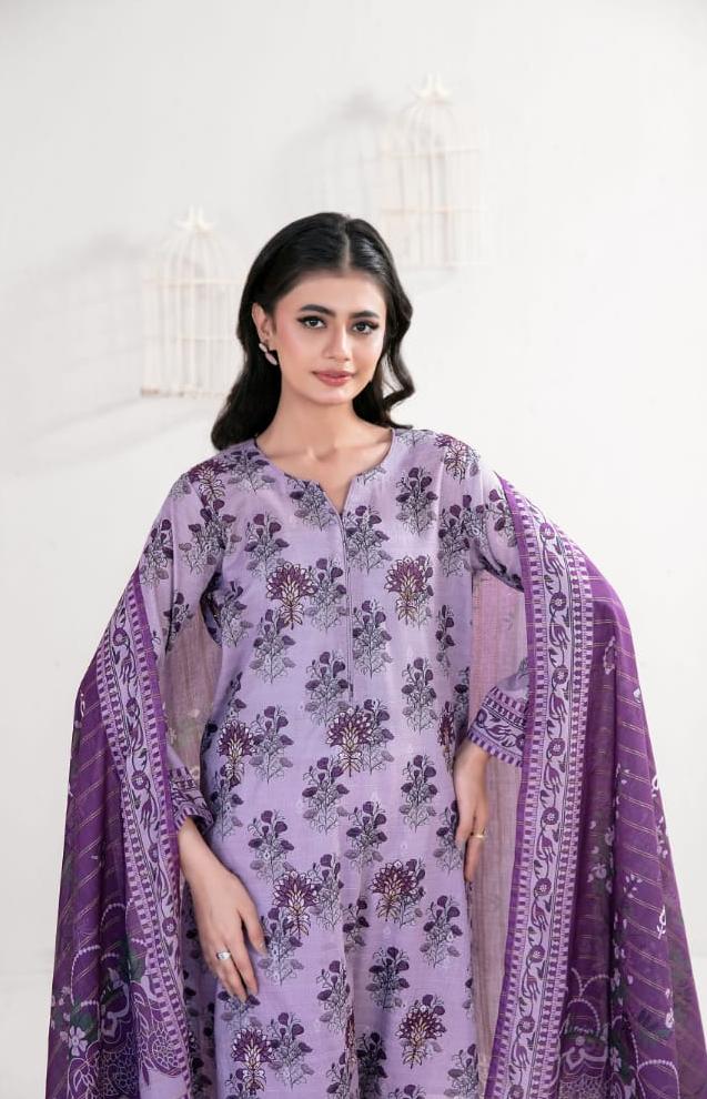 03-Piece Printed Lawn Sit - Ready To Wear