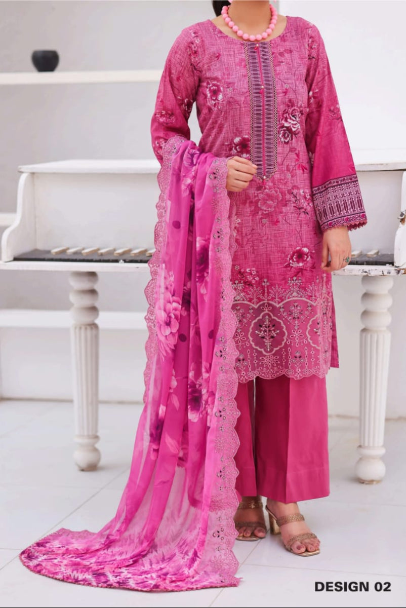 03-Piece Chikankari Suit - Ready To Wear