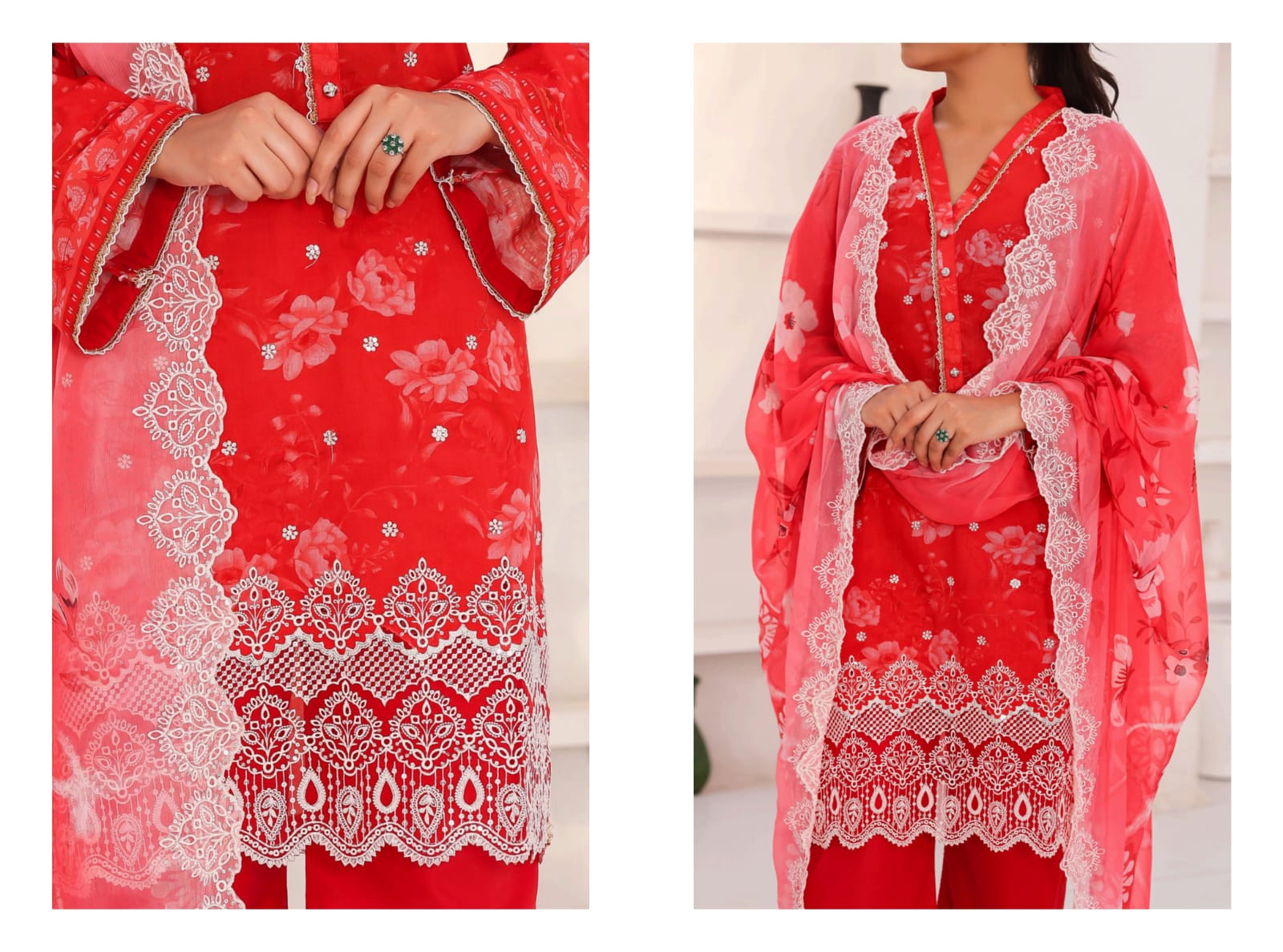 03-Piece Chikankari Suit - Ready To Wear