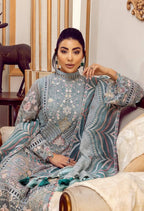 03-Piece Chiffon Suit With Embroidery - Ready To Wear