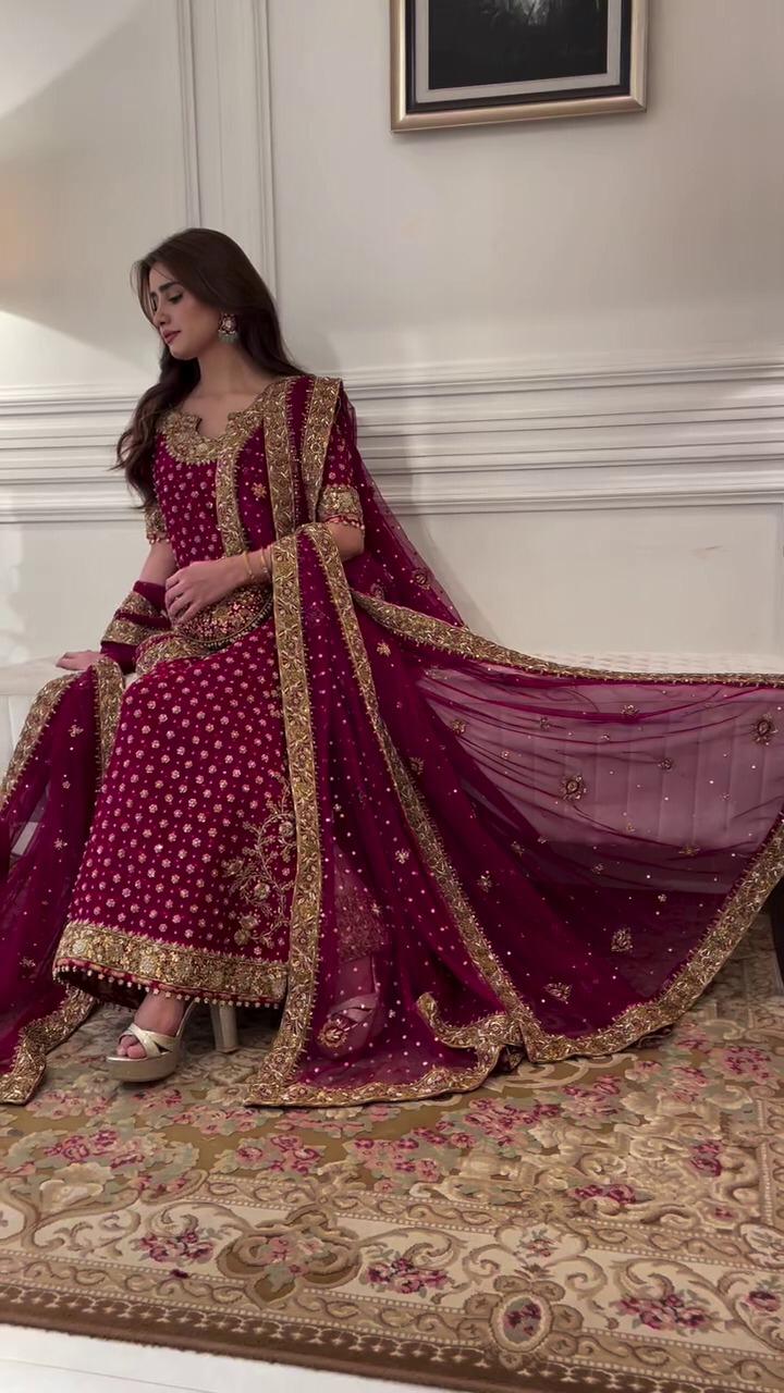 03-Piece Chiffon Suit With Adda Work Embroidery | Ready To Wear