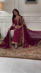 03-Piece Chiffon Suit With Adda Work Embroidery | Ready To Wear