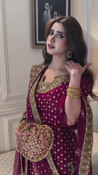 03-Piece Chiffon Suit With Adda Work Embroidery | Ready To Wear