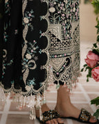 Noir Geometric Cutwork - Embroidered Lawn Suit | Ready To Wear