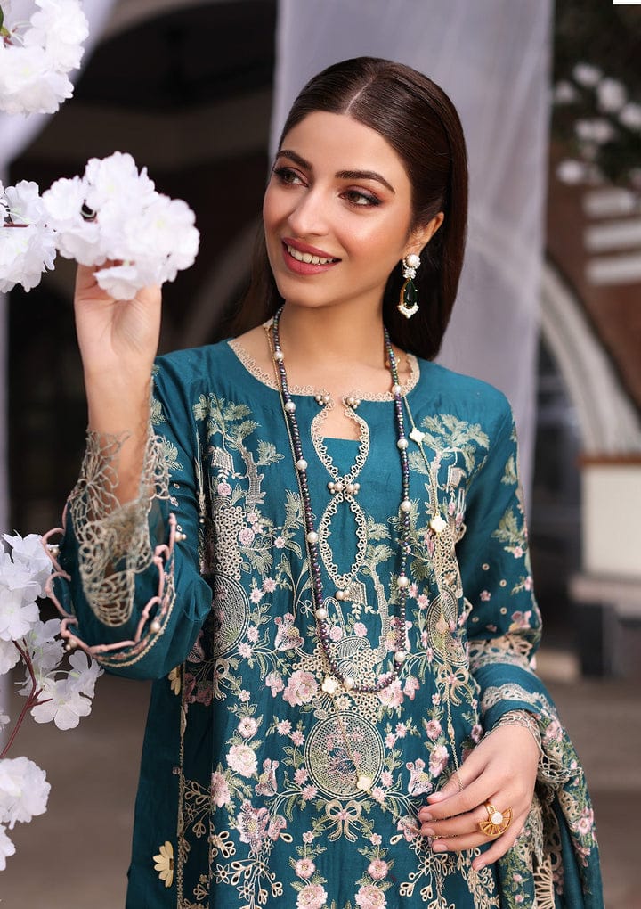 03-Piece Embroidered Chikankari Suit | Raedy To Waer