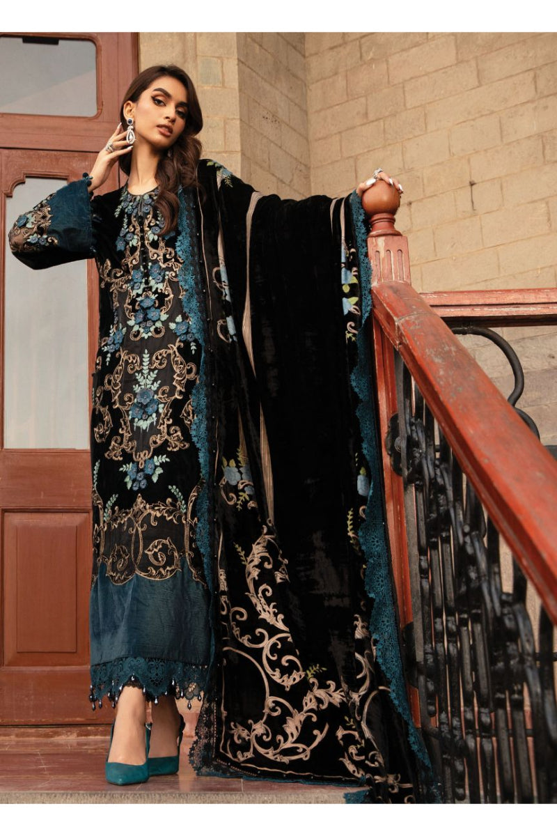 3 Piece Stitched Velvet Suit - Ready to Wear
