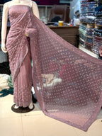 Chiffon Saree With Korean Stones & Pulse Work