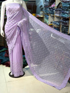 Chiffon Saree With Korean Stones & Pulse Work